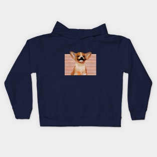 DOG WITH MUSTACHE Kids Hoodie